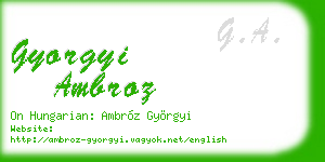 gyorgyi ambroz business card